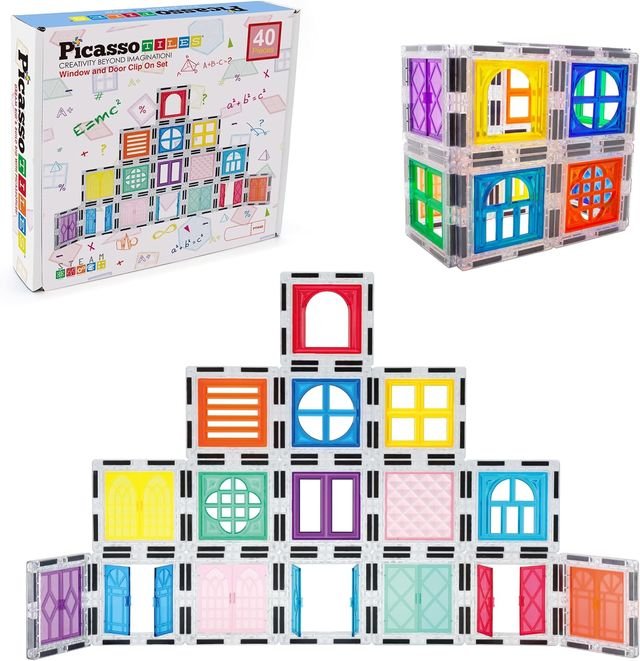 Picasso Magnetic Tiles Clip - On Window and Door 40 - pieces - Marah Kids