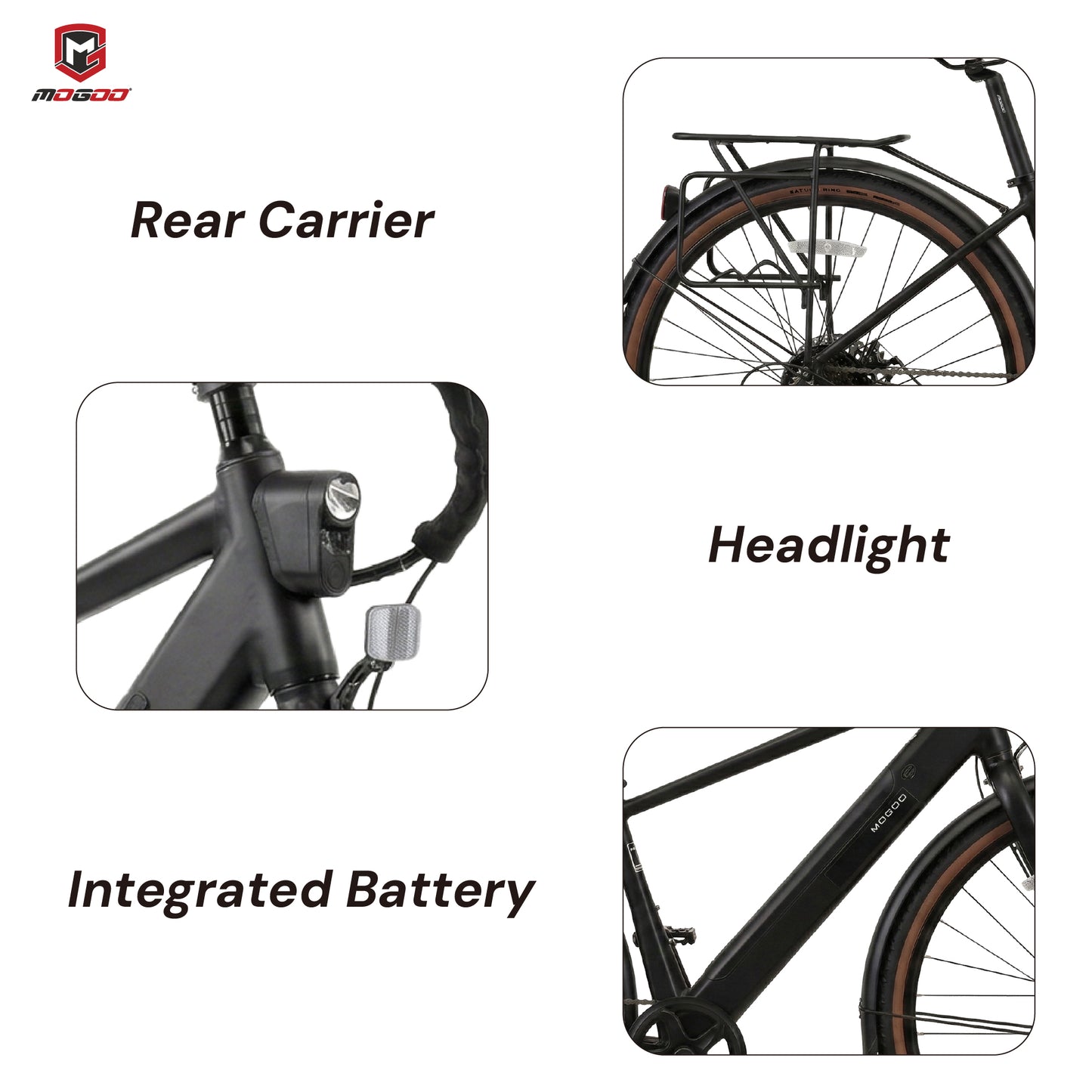 Mogoo Nomad 700c E-Hybrid Bike - Black