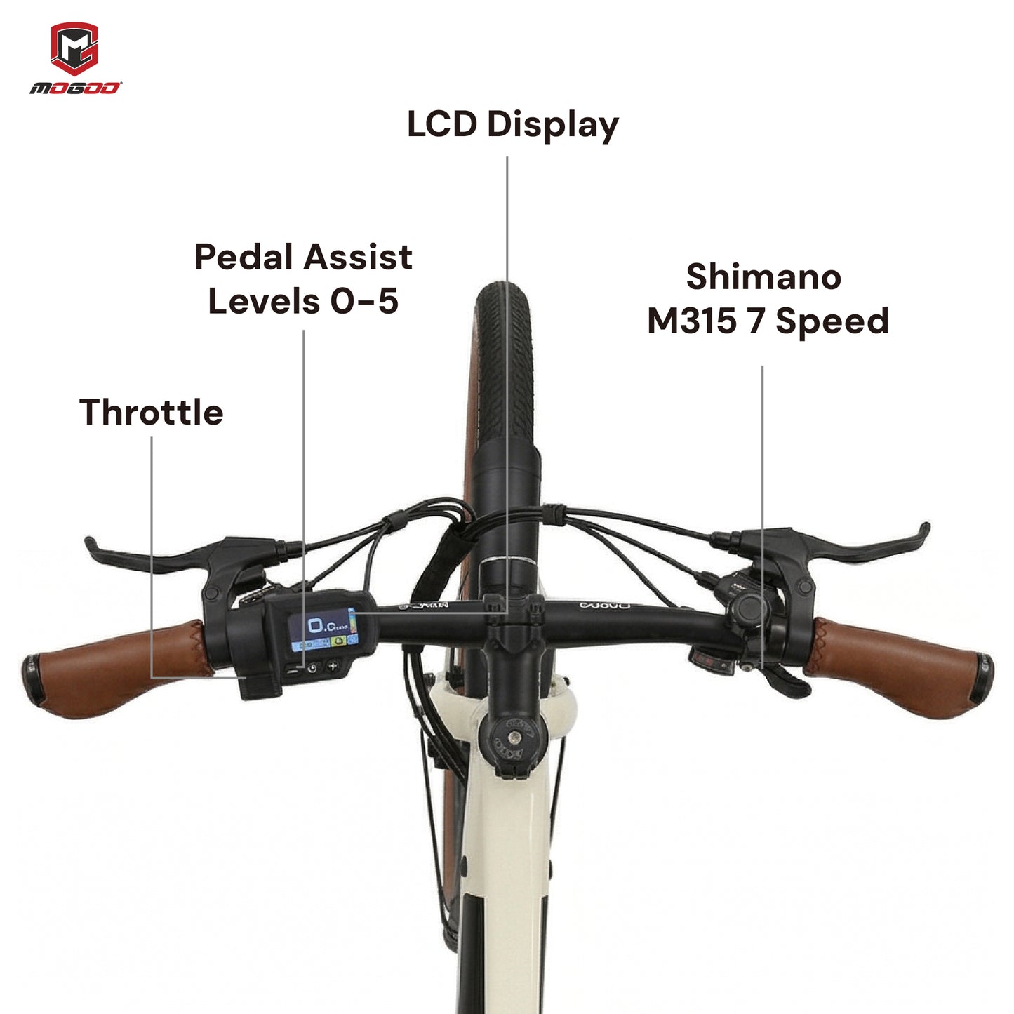 Mogoo Nomad 700c E-Hybrid Bike - White