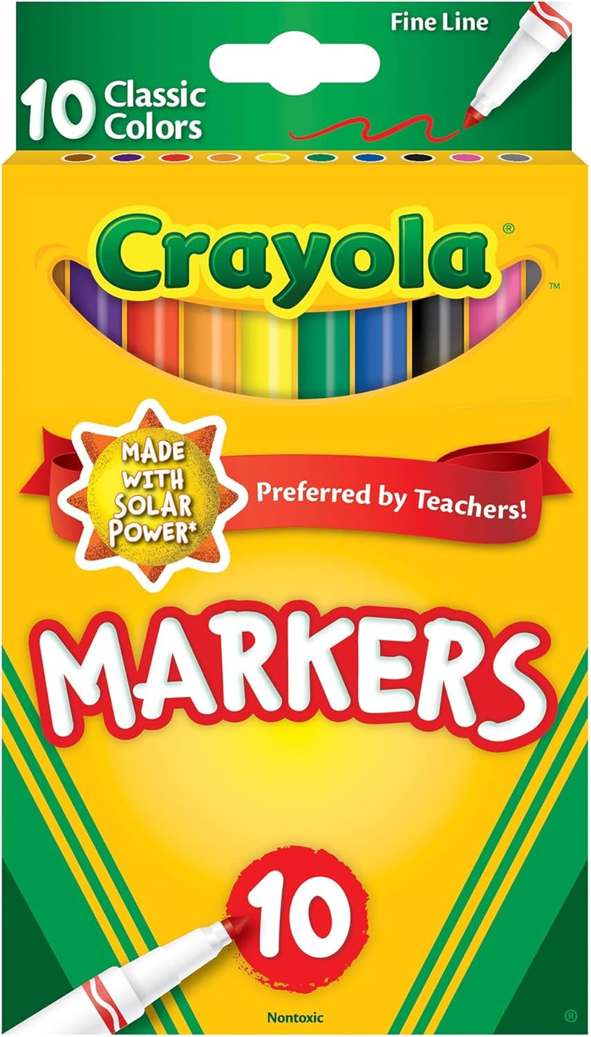 Crayola 10 Classic Fine Line Color Max Markers - Marah Kids