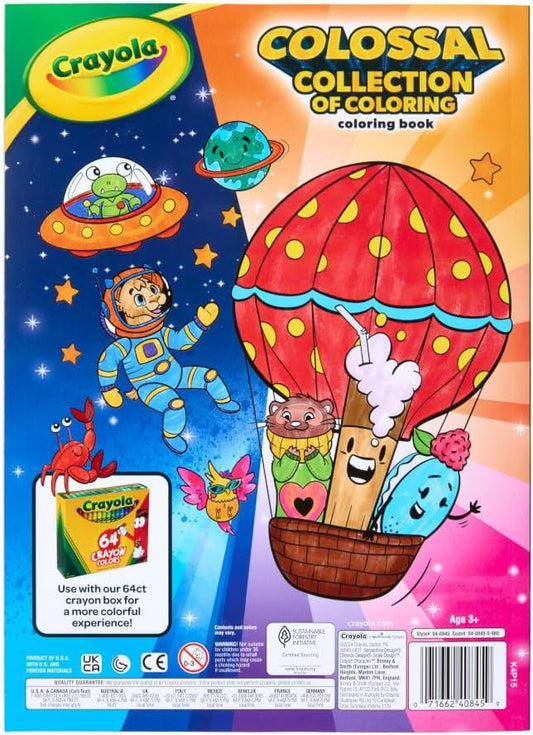 Crayola Colossal Collection Of Coloring, 288 Coloring Book Pages, 2 Sticker Sheets, Coloring Book For Kids, Travel Activity