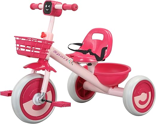 Lovely Baby Kids Tricycle with Music & Light - PInk - Marah Kids