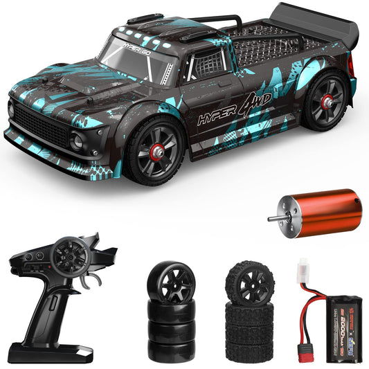 MJX – Brushless RC Hobby Grade Truck 2S Battery | High Speed, 2.4Ghz Remote Control | 1:14 Scale Radio Controlled Off - roader Electronic Monster R/C Truck | RTR, All Terrain - Blue - Marah Kids