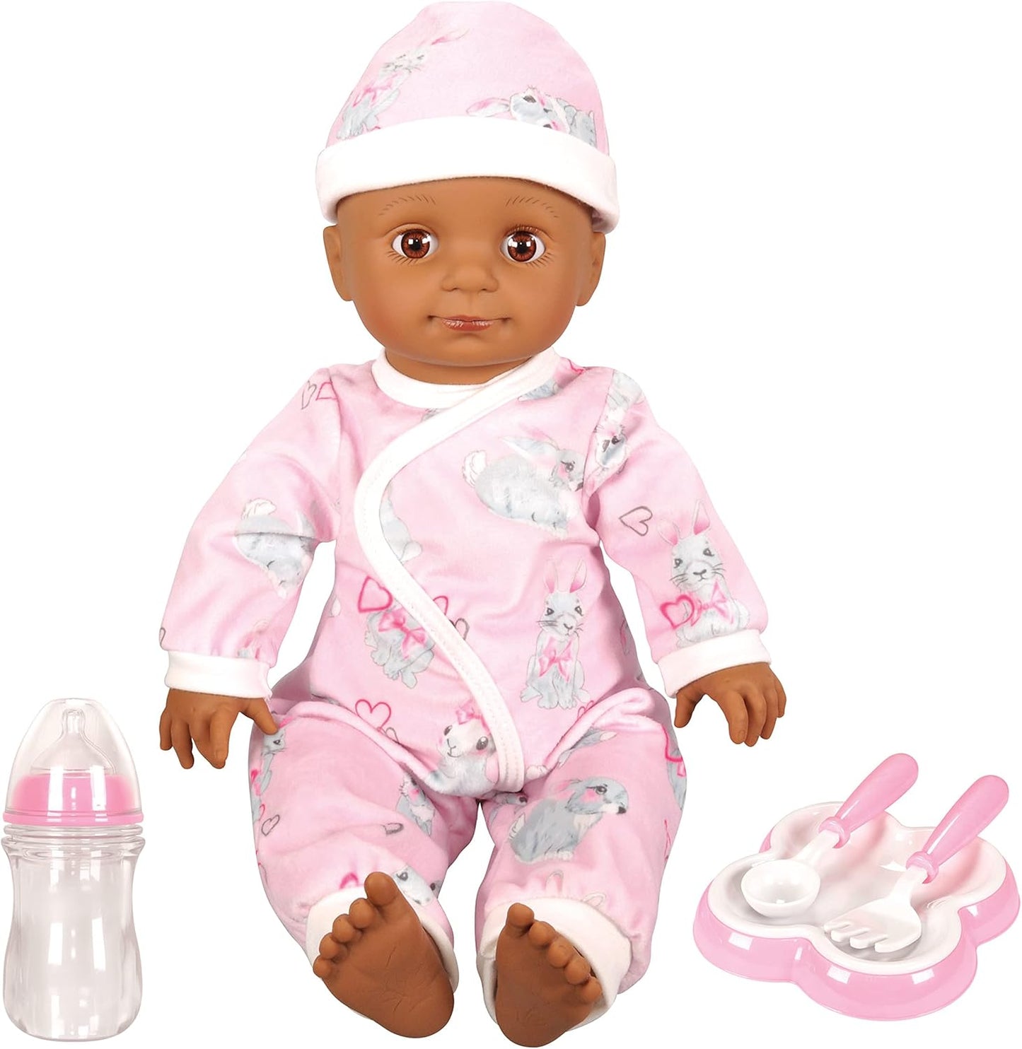 Lotus - 18" inch, Soft - bodied Baby Doll – Afro - American (No Hair) - Marah Kids