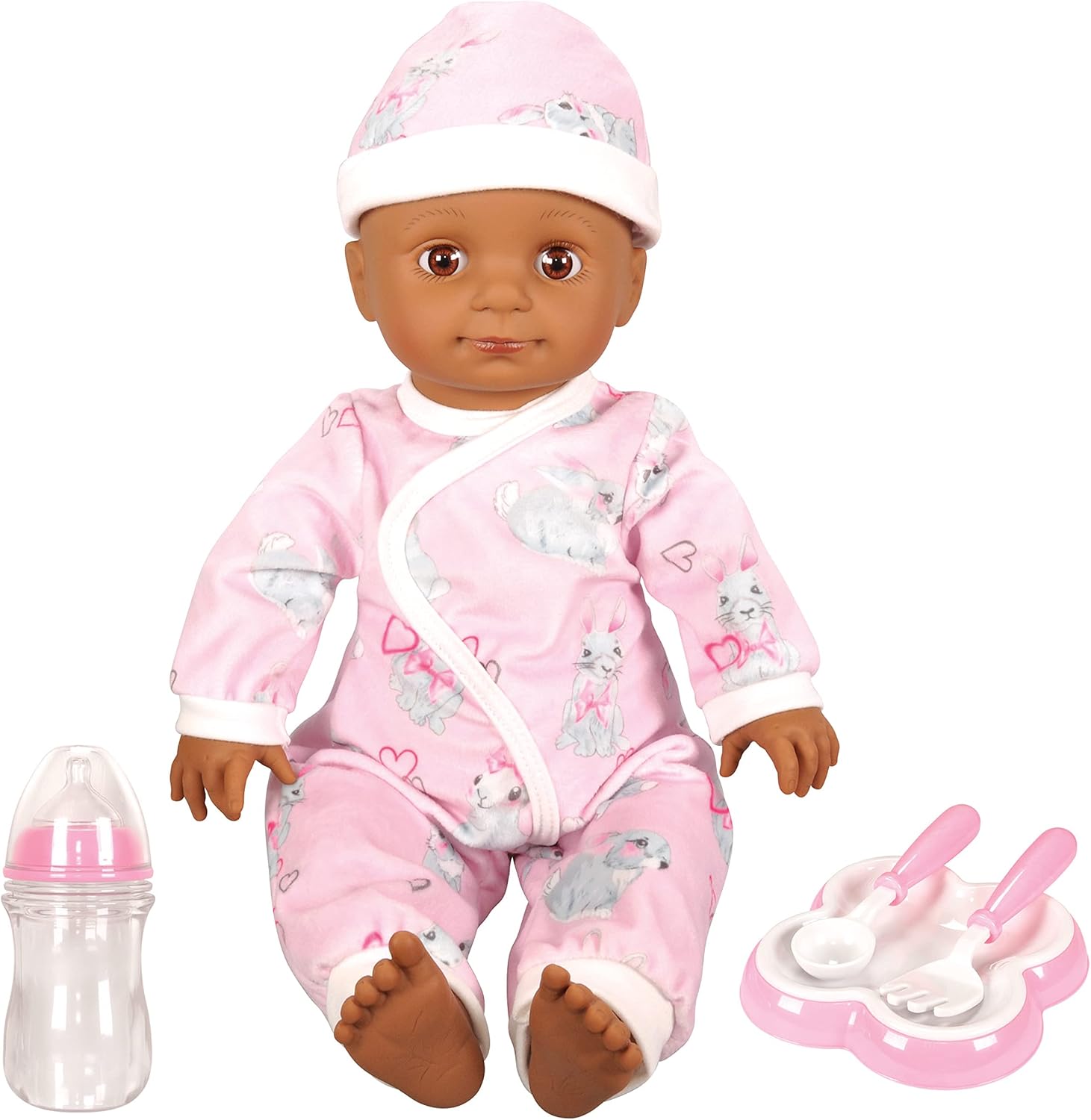 Lotus - 18" inch, Soft - bodied Baby Doll – Afro - American (No Hair) - Marah Kids