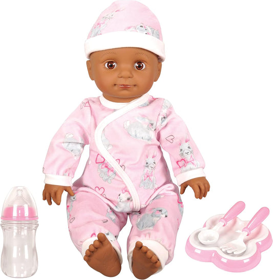 Lotus - 18" inch, Soft - bodied Baby Doll – Afro - American (No Hair) - Marah Kids