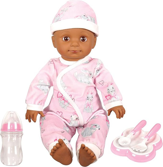 Lotus - 18" Inch, Soft - Bodied Baby Doll – Afro - American (No Hair) - Marah Kids
