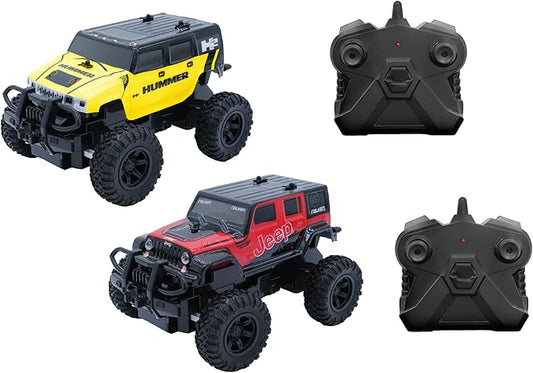 D - power - 1:24 Scale Twin RC Car Set – JEEP Gladiator & HUMMER H2 | 2.4GHz Remote Control Off - Road Truck Toys with Batteries Included | For Kids Ages 6+ - Marah Kids