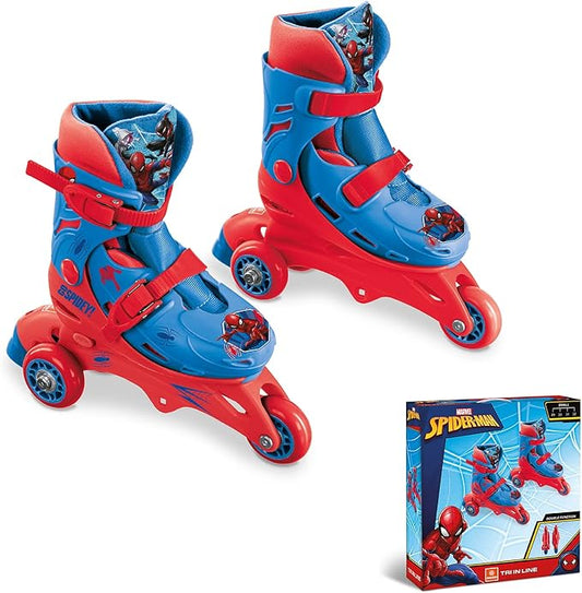 Mondo Roller Spiderman Tri Inline Skates Adjustable 29 - 32 - Marah Kids