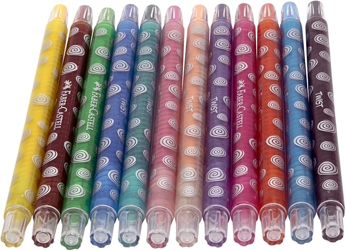 FABER - CASTELL RETRACTABLE WAX CRAYONS 12 COLOR - Marah Kids
