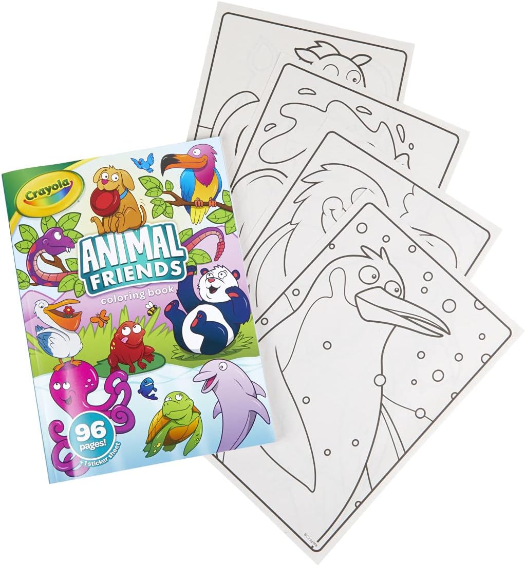 Crayola - Animal Friends Coloring Book, 96 Pages | A variety of animal - themed illustrations designed for coloring | Ideal for ages 3+ - Marah Kids