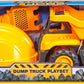 D - POWER Teamsterz JCB 10" Dump Truck Sand Tool and Helmet Playset | Construct the ultimate playtime | Design free - moving wheels for push - along fun | Suitable for children aged 3 + and above - Marah Kids
