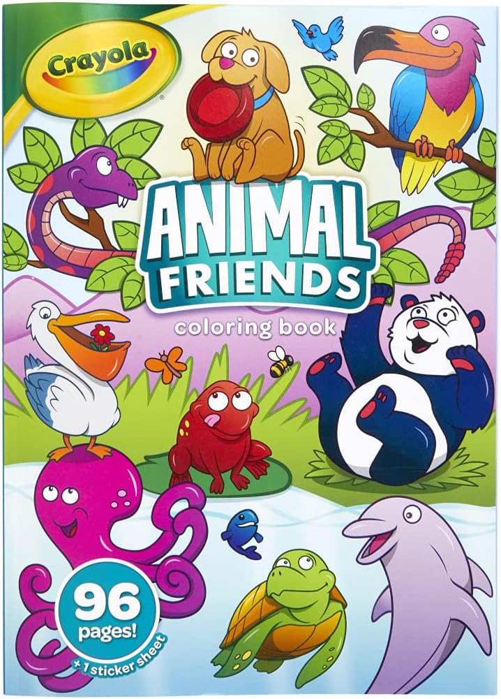 Crayola - Animal Friends Coloring Book, 96 Pages | A variety of animal - themed illustrations designed for coloring | Ideal for ages 3+ - Marah Kids