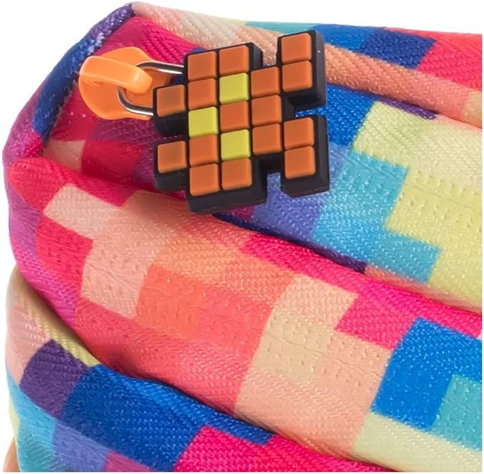 ZIPIT - Pixel Pencil Case for Kids, Large Capacity Pencil Pouch, Holds Up to 30 Pens, Made of One Long Zipper! (Multi) - Marah Kids