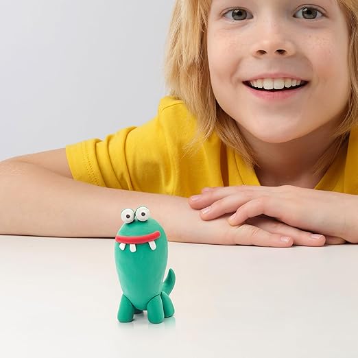 HEY CLAY - DIY Monsters: Terry, Pi, Bigwig Plastic Creative Modelling Air - Dry Clay For Kids 6 Cans - Marah Kids