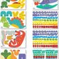 Avenir Stick 'N Play Series - Dino World | 200+ Reusable Stickers for Endless Fun! Create Play Scenes with 8 Illustrated Theme Cards, Make Your Own Animal Figures | For Kids 3+ - Marah Kids