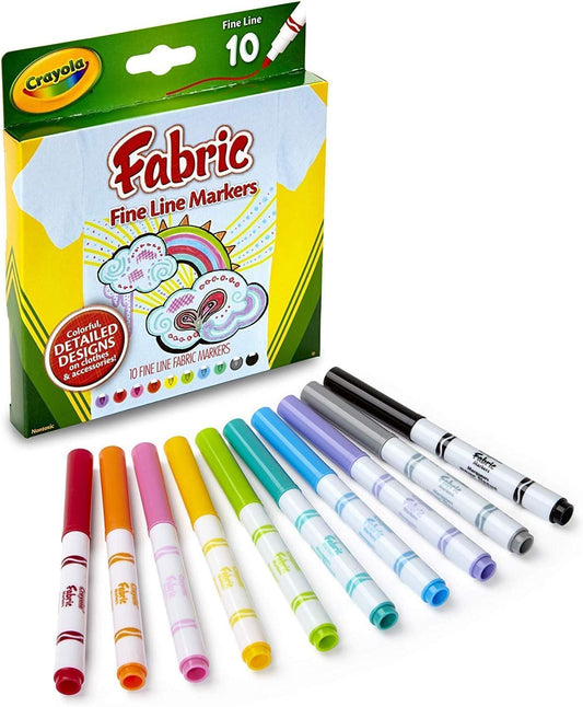 Crayola - 10 ct. Fine Line Fabric Markers - Marah Kids