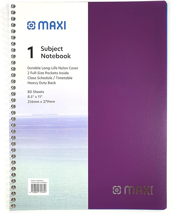 Maxi Spiral Pp 1 Subject Notebook 11"X8.5" 80Sh - Marah Kids