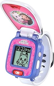 Vtech - Gabby's Dollhouse Pandy Paws' Paw - Tastic Watch - Multicolour | Cute wristwatch featuring Pandy Paws includes ten themed digital clock faces, a stopwatch, timer, alarm clock | Suitable ages for 3 + up - Marah Kids