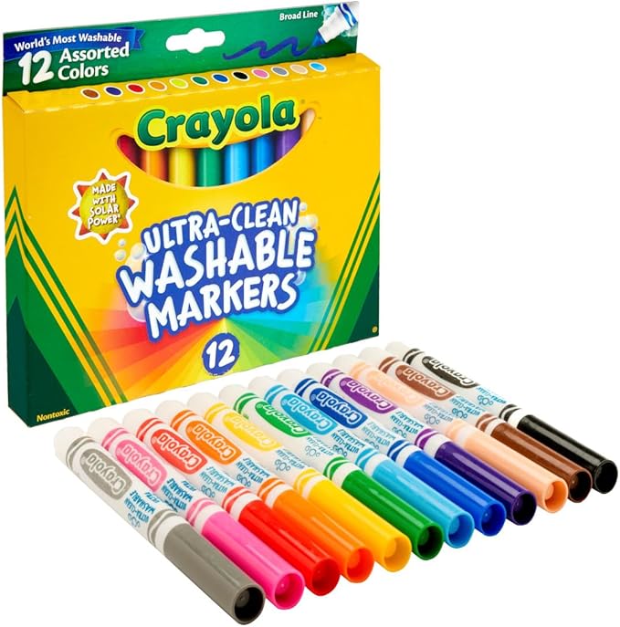 Crayola 10 Count Ultra-Clean Washable Classic, Broad Line Markers
