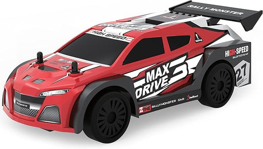 D Power – Rally Monster (Twin Pack) | RTR, 2 Radio Remote Control Car for Kids | 1:26 Scale, Dual Frequency Radio Channel, All Way Movement RC Car | Blue / Red Asst. - Marah Kids