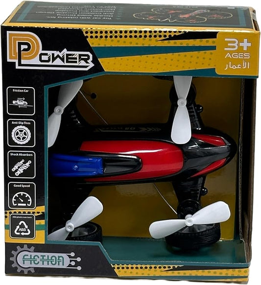 D - Power - Friction - Powered Fly Car with Rotating Propellers - White | Fun, Battery - Free Toy for Kids | Age 3+ - Marah Kids