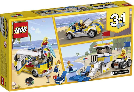 LEGO 31079 Creator Sunshine Surfer Van, Beachy Buggy, Lifeguard Tower Roof 3 in 1 Model