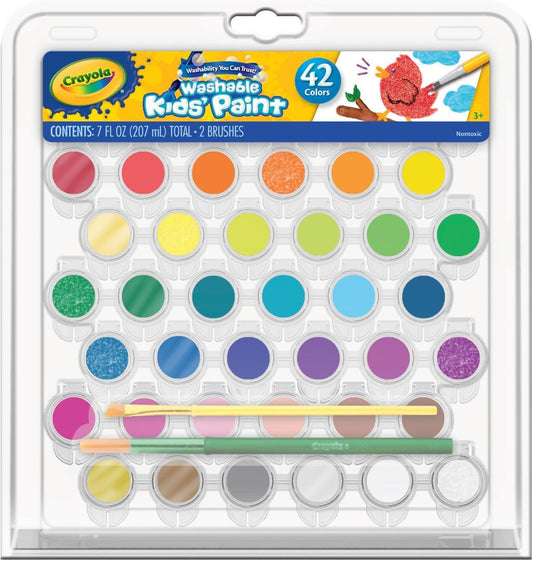 Crayola Washable Kids Paint pots set, 42 Count - Marah Kids