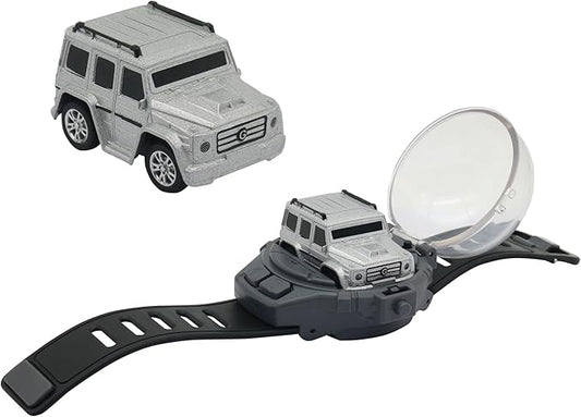 D - power - 1:64 Scale Watch Remote Control Car (Silver)– 2.4GHz Mini RC Car with Wearable Controller | Compact Racing Toy for Kids Ages 3+ - Marah Kids