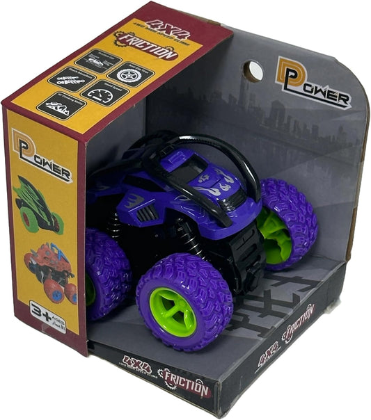 D - Power - Friction Inertia Off - Road Car - Purple | Roll Over Stunt Car, No Batteries, Perfect Kids Gift | 3+ - Marah Kids