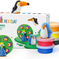 HEY CLAY - DIY Birds: Toucan, Penguin, Peacock Plastic Creative Modelling Air - Dry Clay For Kids 6 Cans - Marah Kids