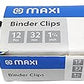 MAXI BINDER CLIP 32MM BOX OF 12PC BLACK - Marah Kids