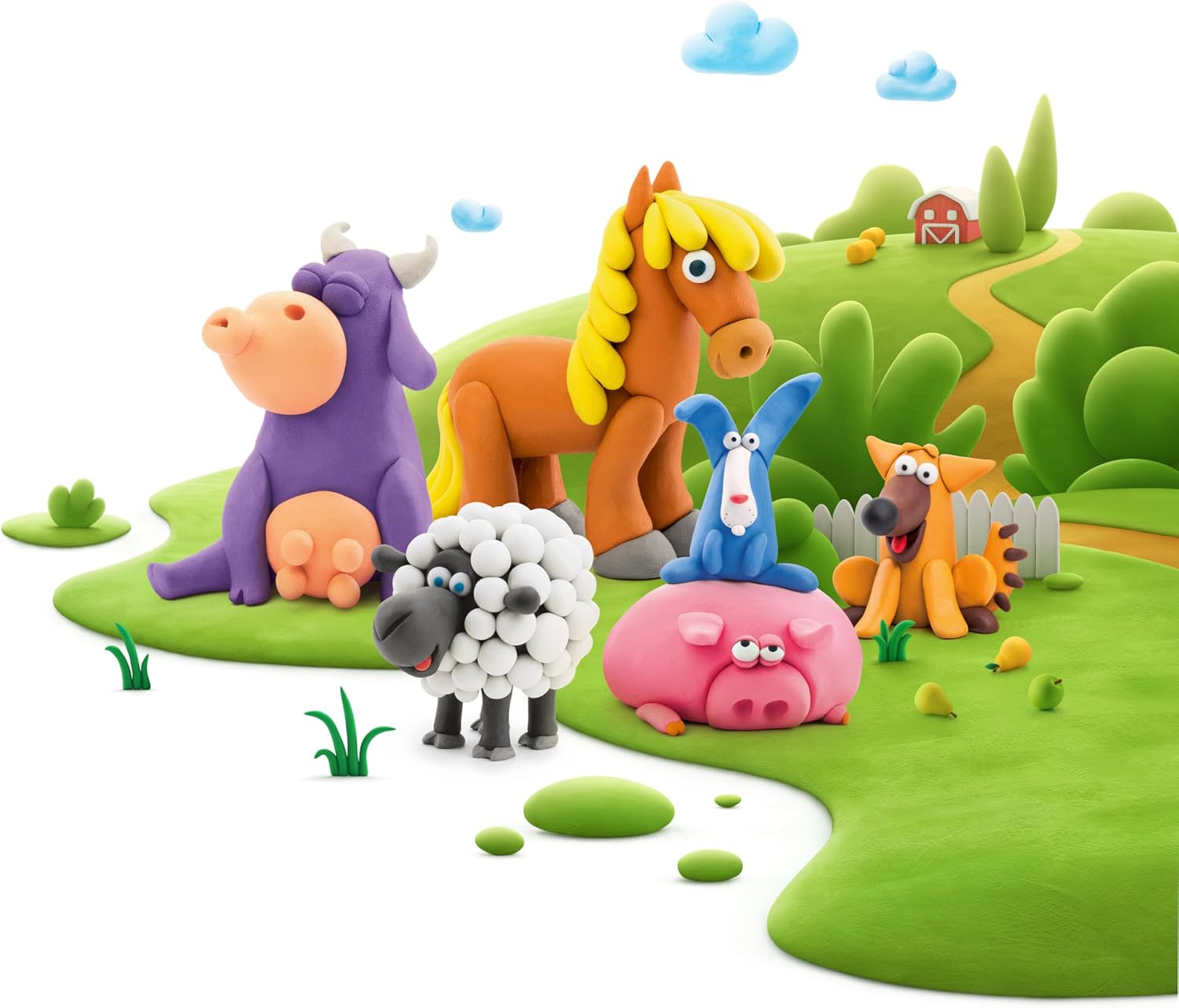 HEY CLAY – DIY Sheep Plastic Creative Modelling Air - Dry Clay For Kids 3 Cans - Marah Kids