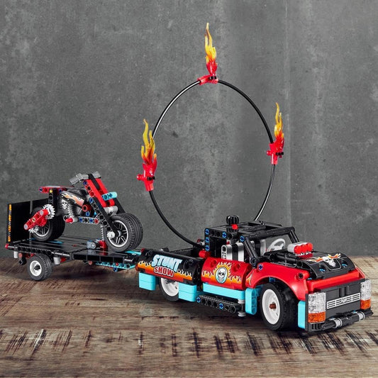 LEGO Technic Stunt Show Truck and Bike 42106 Building Kit (610 Pieces)