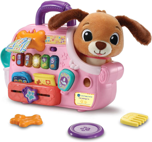 Vtech Baby Cutie Puppy Carrier – Interactive Role - Play Toy with 6 Accessories, Light - Up Buttons, Music & Phrases | for Babies 9–24 Months+ - Marah Kids