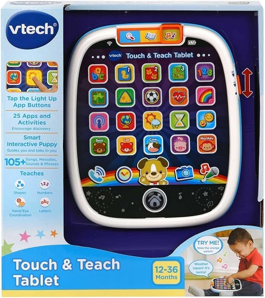 Vtech - Touch & Teach tablet - multicolor | Includes 25 pretend light - up app buttons, | 3 modes of play, light up glowing home button,| suitable ages 12m + up - Marah Kids