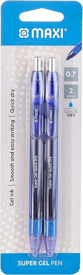MAXI GEL PEN 0.7MM BLISTER OF 2 PC BLUE
