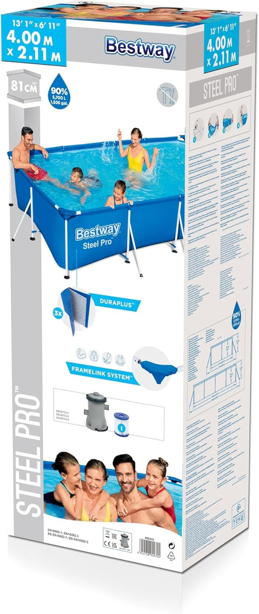 BWAGP BESTWAY POOLSET STEELPRO 400X211X81CM - Marah Kids