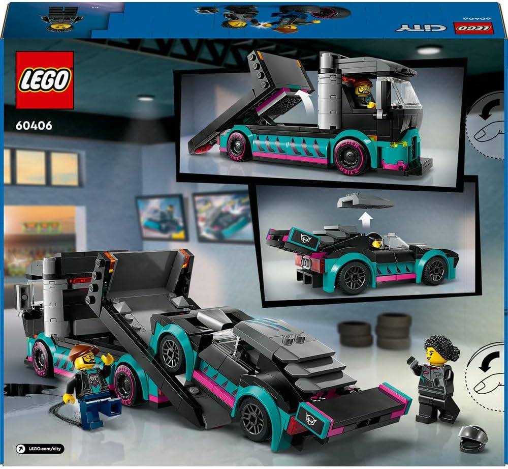 LEGO City Race Car and Car Carrier Truck Toy 60406