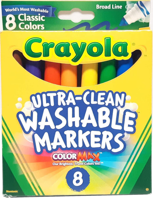 Crayola 8 ct. Ultra - Clean Washable Classic, Broad Line, Color Max Markers - Marah Kids