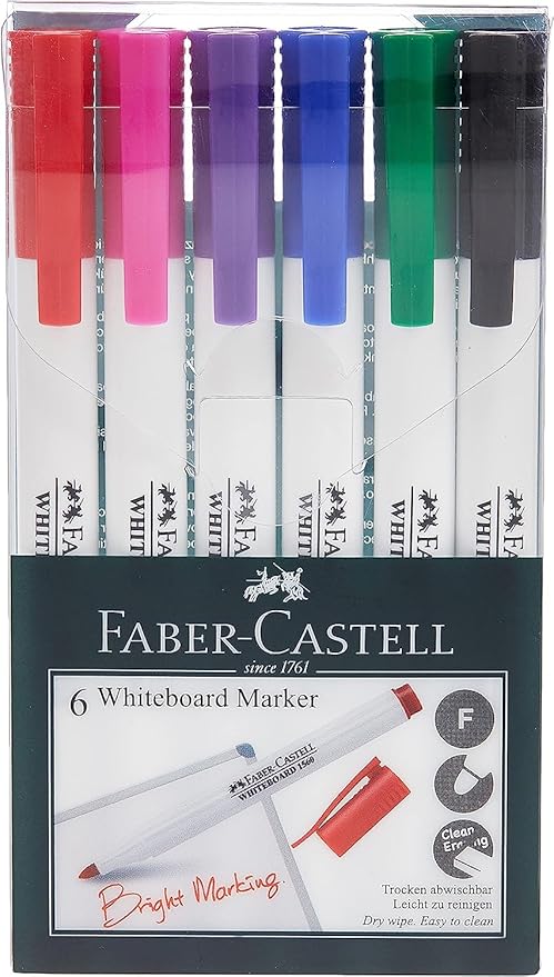 FABER - CASTELL WHITEBOARD MARKER SLIM WALLET OF 6PC - Marah Kids
