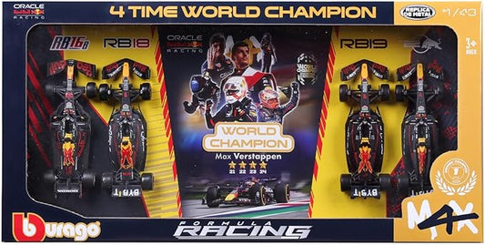 Bburago 1:43 Formula (without helmet & plastic stand) - Red Bull Racing 4-Pk. (DELUXE VERSION) -#1
