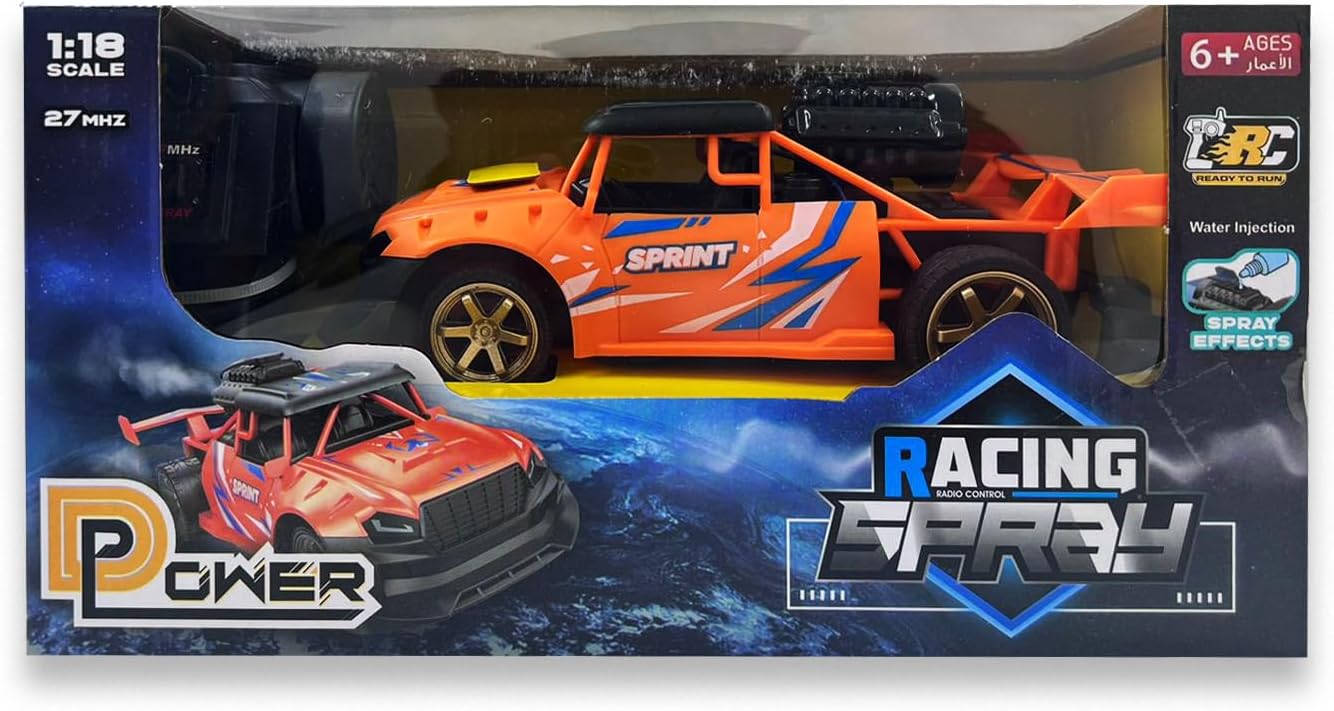 D - Power 1:18 R/C 4WD 27Mhz Spray Runner Car Remote Control Sand Monster Four Wheel Drive Rock Climber High - Speed – Orange | Ages 6+ up - Marah Kids