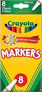 Crayola Original Marker Set, Fine Tip, Assorted Classic Colors, Set Of 8