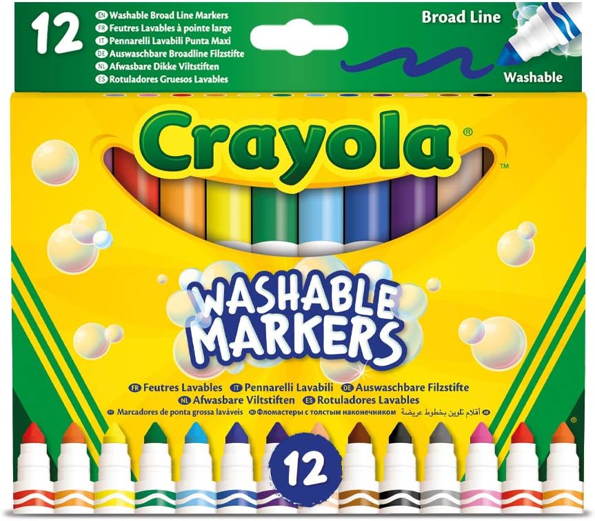 Crayola Washable Broad Line Markers - 12 Colours - Marah Kids