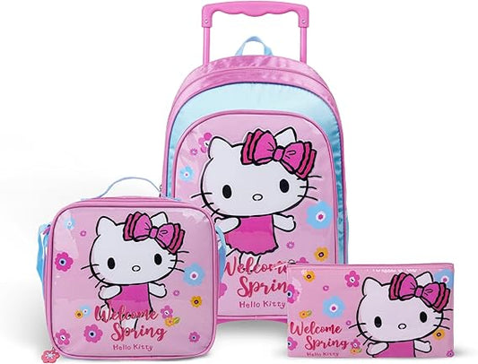 SANRIO HELLO KITTY WELCOM SPRING 3IN1 TROLLEY BOX SET 16" - Marah Kids
