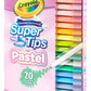 Crayola Washable Super Tips, Pastel Markers, 20 Count