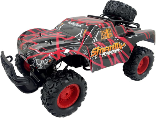 D - Power 1:10 R/C 2.4G Sand Monster Car with USB Cable Remote Controller – Red | Extreme Flex Suspension | Ages 6+ up - Marah Kids