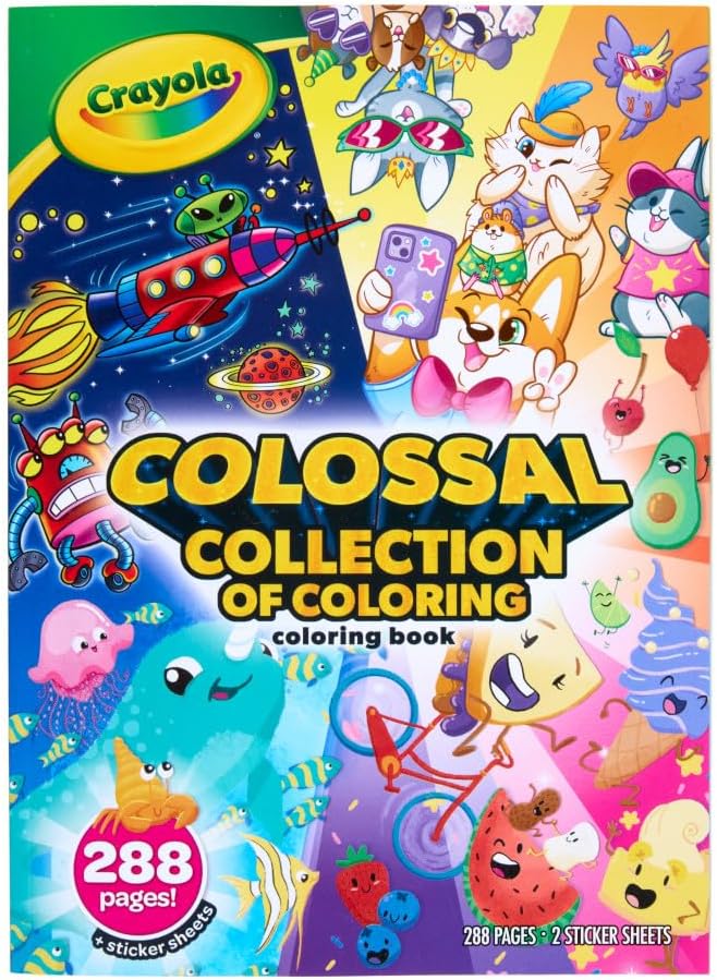 Crayola Colossal Coloring Collection: 288 Pages & Stickers, Travel Fun for Kids - Marah Kids