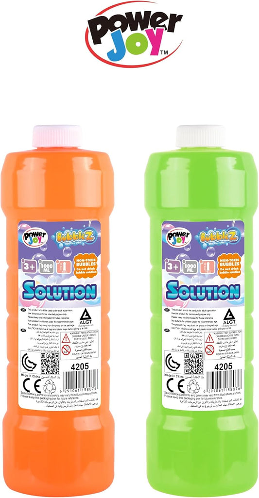 Power Joy Bubble Solution Bottle 1 Litre, Assorted - 1 Piece - Marah Kids